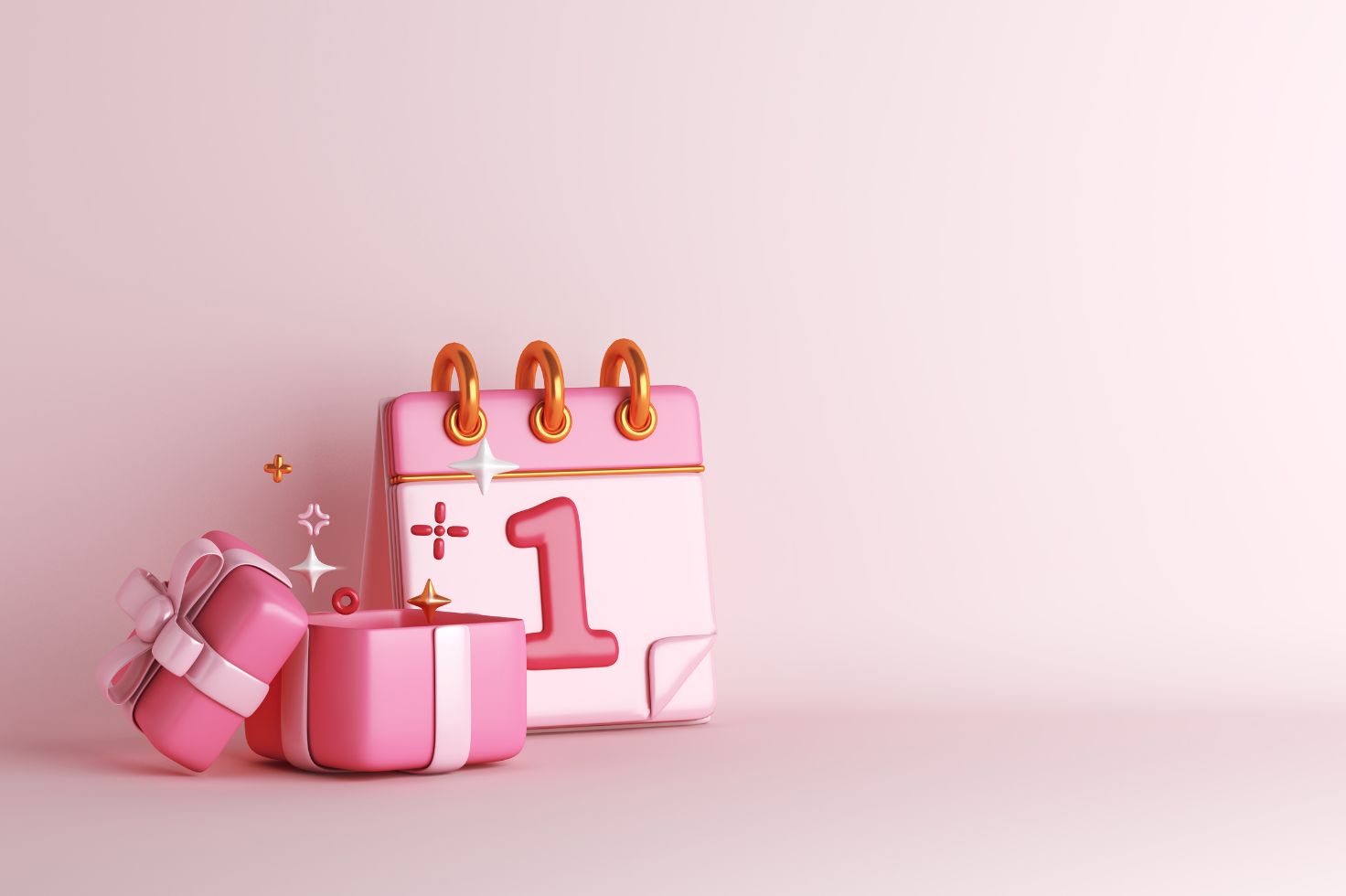 Pink gifts and calendar