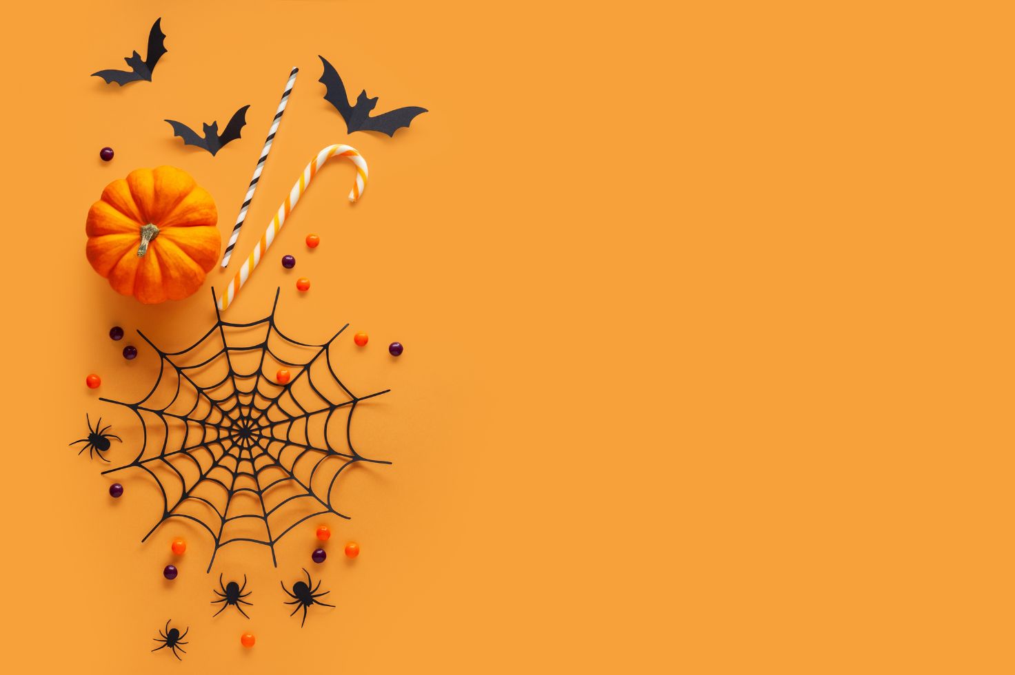 Halloween ads - pumpkin and spider web