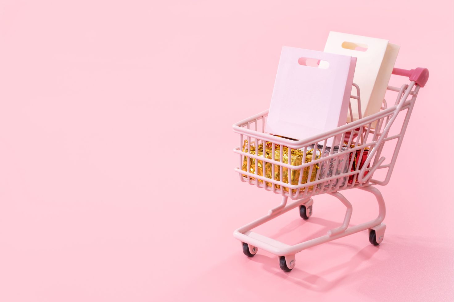 Shopping cart with bags