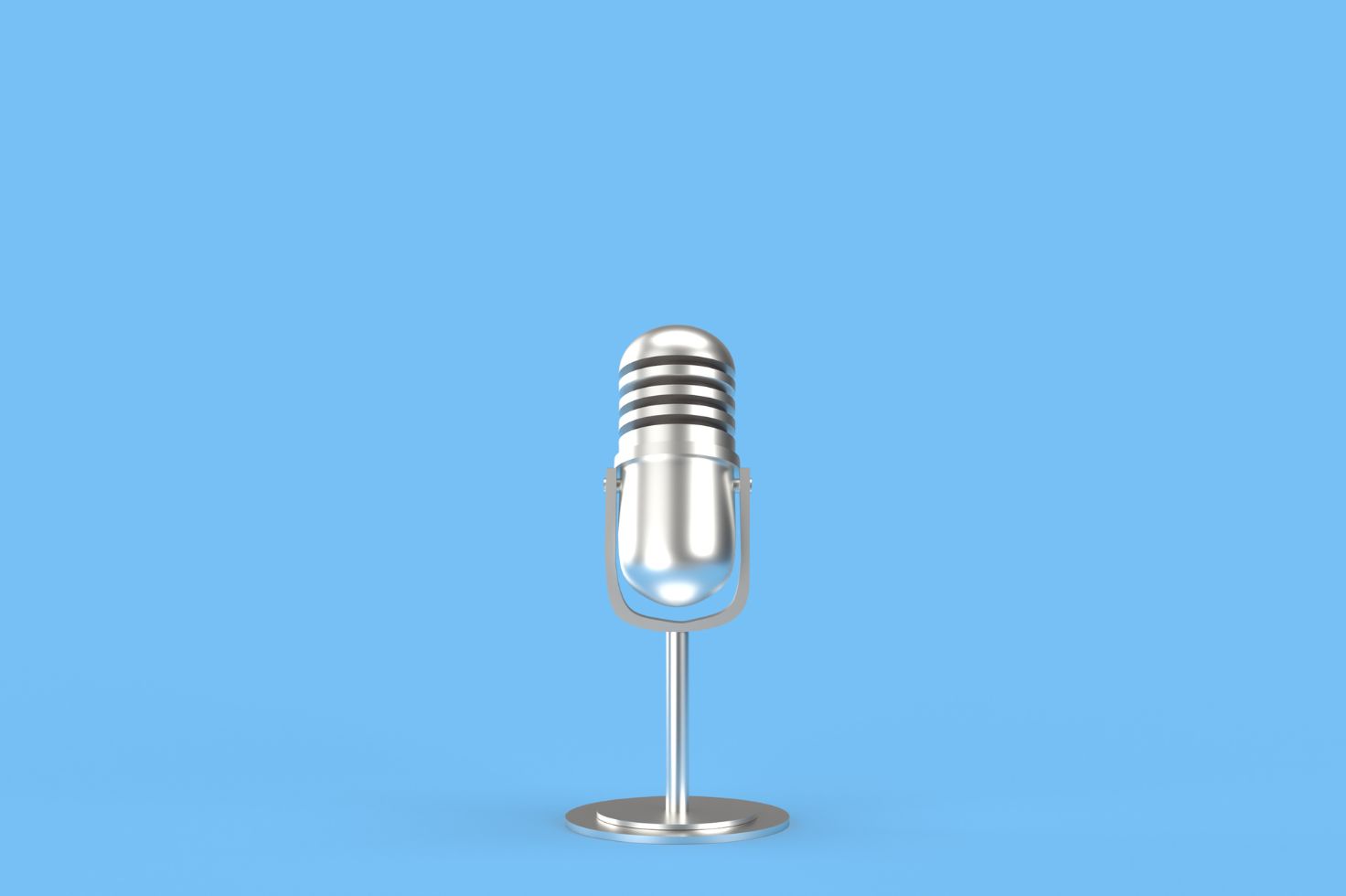 Blue microphone for influencer marketing